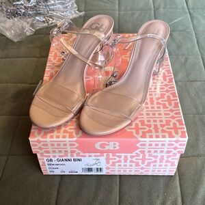 Gianni Bini Clear and Nude Heels